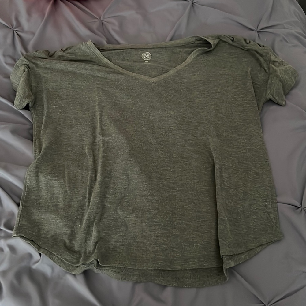 Green Shoulder Cross T-Shirt